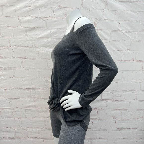 Women's Casual Soft Long Sleeves Off Shoulder Knot Side Twist Blouse Pullover M - Picture 4 of 16